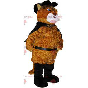 Big brown cat mascot wearing puss in boots - Redbrokoly.com