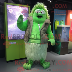 Grøn is maskot kostume...