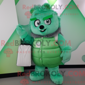 Grøn is maskot kostume...