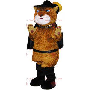 Big brown cat mascot wearing puss in boots - Redbrokoly.com