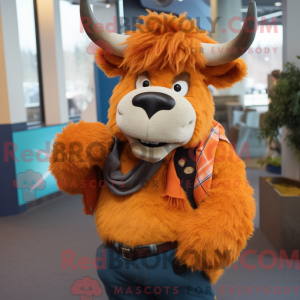 Orange Bison maskot kostyme...