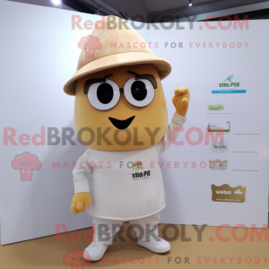 Beige mango-mascottekostuum...