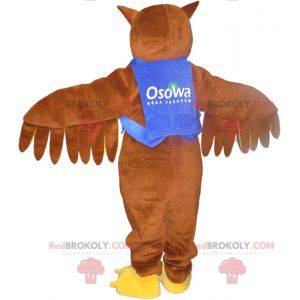 Brown owl mascot with a vest and glasses - Redbrokoly.com
