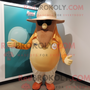 Beige Mango maskot kostume...