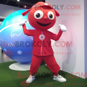 Red Baseball Ball mascot...