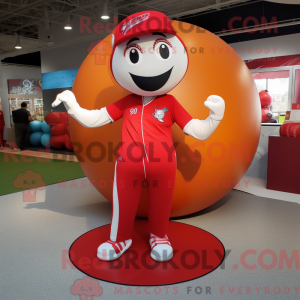 Red Baseball Ball mascot...