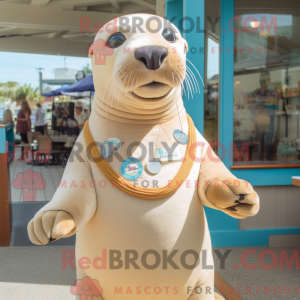 Cream Sea Lion mascot...
