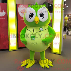 Limegrøn ugle maskot...