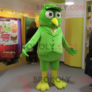 Limegrøn ugle maskot...