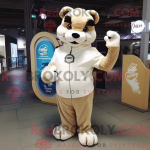 Creme Puma maskot kostume...