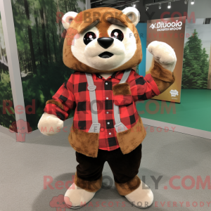 Brun rød panda maskot...