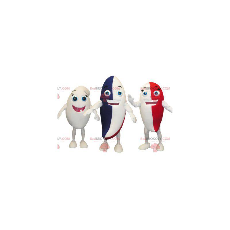 3 colorful toothpaste mascots - Human Mascots