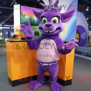 Personaggio mascotte viola...