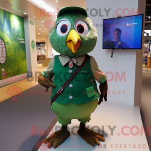 Grøn Quail maskot kostume...
