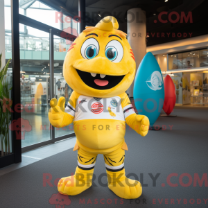 Yellow Cod mascot costume...