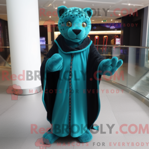 Turquoise Panther mascot...