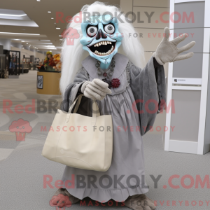 Grå Undead maskotdraktfigur...