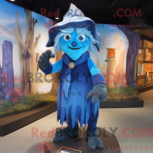 Blauwe heks mascottekostuum...