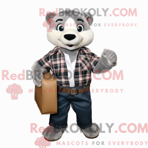 Grijze fret mascottekostuum...