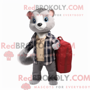 Grijze fret mascottekostuum...