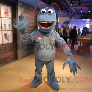 Gray Lobster mascot costume...