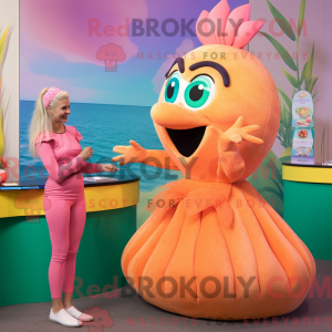 Peach Mermaid maskot...