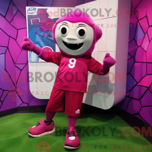Magenta Soccer Goal maskot...