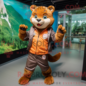 Brown Jaguarundi mascot...