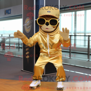 Guld skateboard maskot...