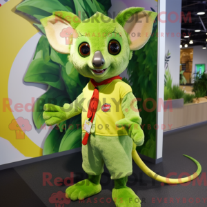 Limegrønn Aye-Aye máscara...