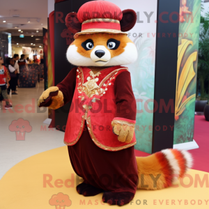 Gold Red Panda maskot...
