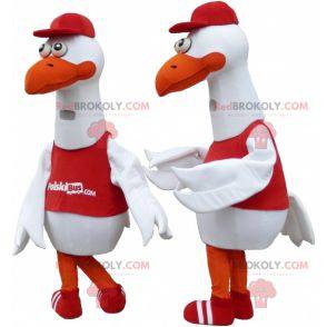 2 giant white bird seagull mascots - Redbrokoly.com