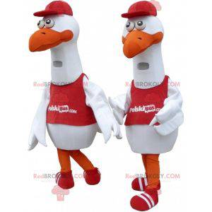 2 mascotes gaivota pássaro branco gigante - Redbrokoly.com