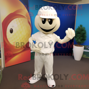 Cream Golf Ball maskot...