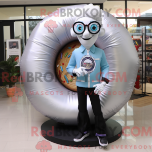 Silver Donut maskot kostume...