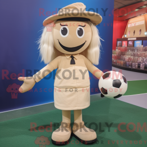 Beige fodbold maskot...