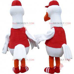 2 giant white bird seagull mascots - Redbrokoly.com