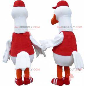 2 mascotes gaivota pássaro branco gigante - Redbrokoly.com