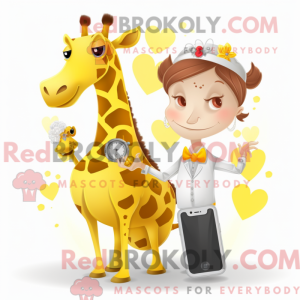 Gul giraff maskot drakt...