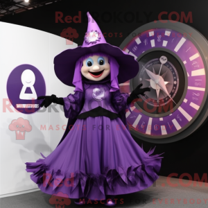 Lilla heks maskot kostume...