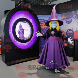 Purple Witch mascot costume...
