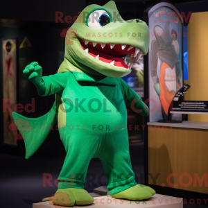 Green Shark mascot costume...