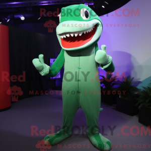 Green Shark mascot costume...