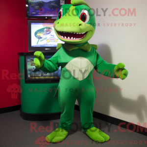 Green Shark mascot costume...