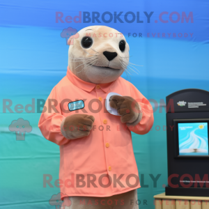 Maskotka Peach Sea Lion z...