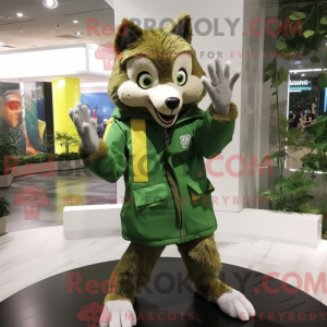 Olive Wolf maskotdraktfigur...