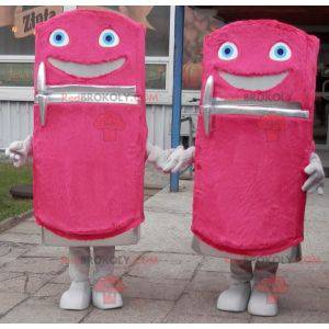 2 sweet and fun pink dispenser fridge mascots
