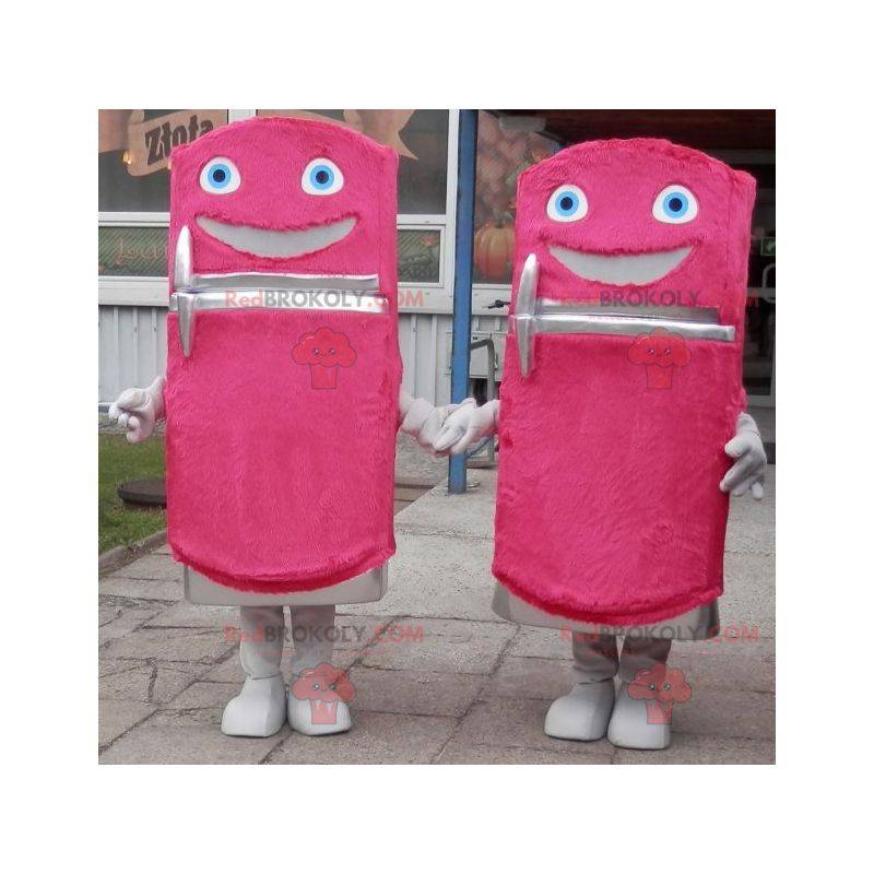 2 mascotes frigoríficos doces e divertidos de rosa -