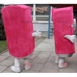 2 søde og sjove lyserøde dispenser køleskabs maskotter -