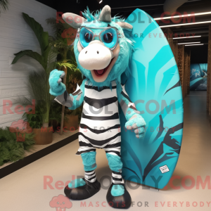 Turkis Zebra maskot kostume...